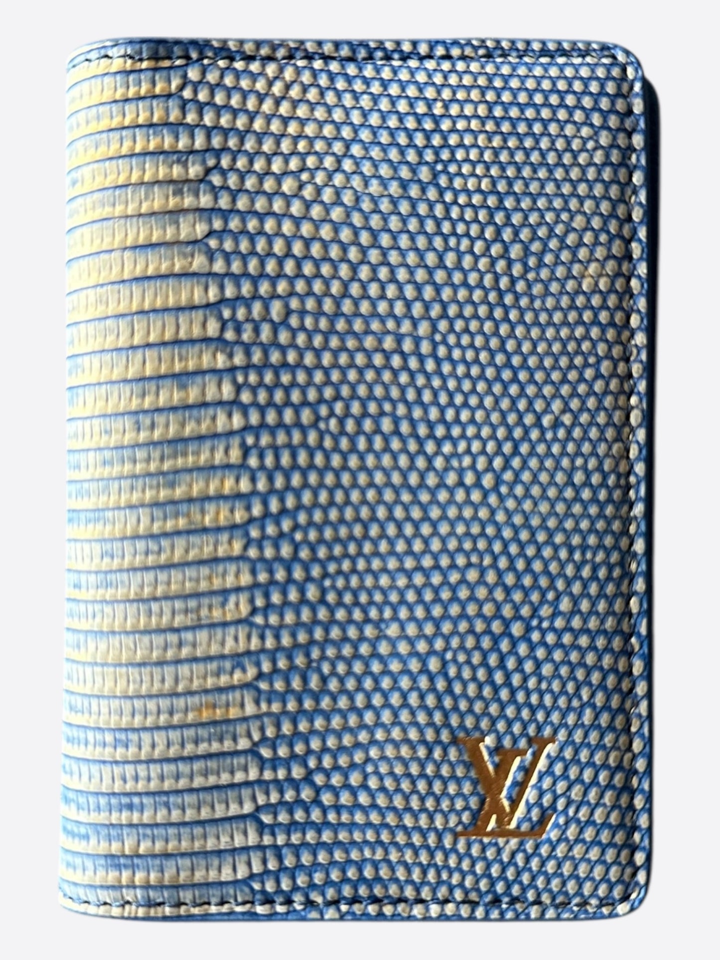 Louis Vuitton Blue & Yellow Lizard Pocket Organizer
