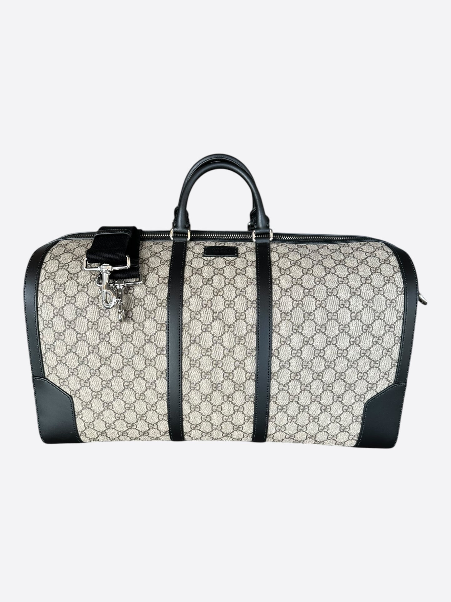 Gucci Tan & Black GG Monogram Large Duffel Bag