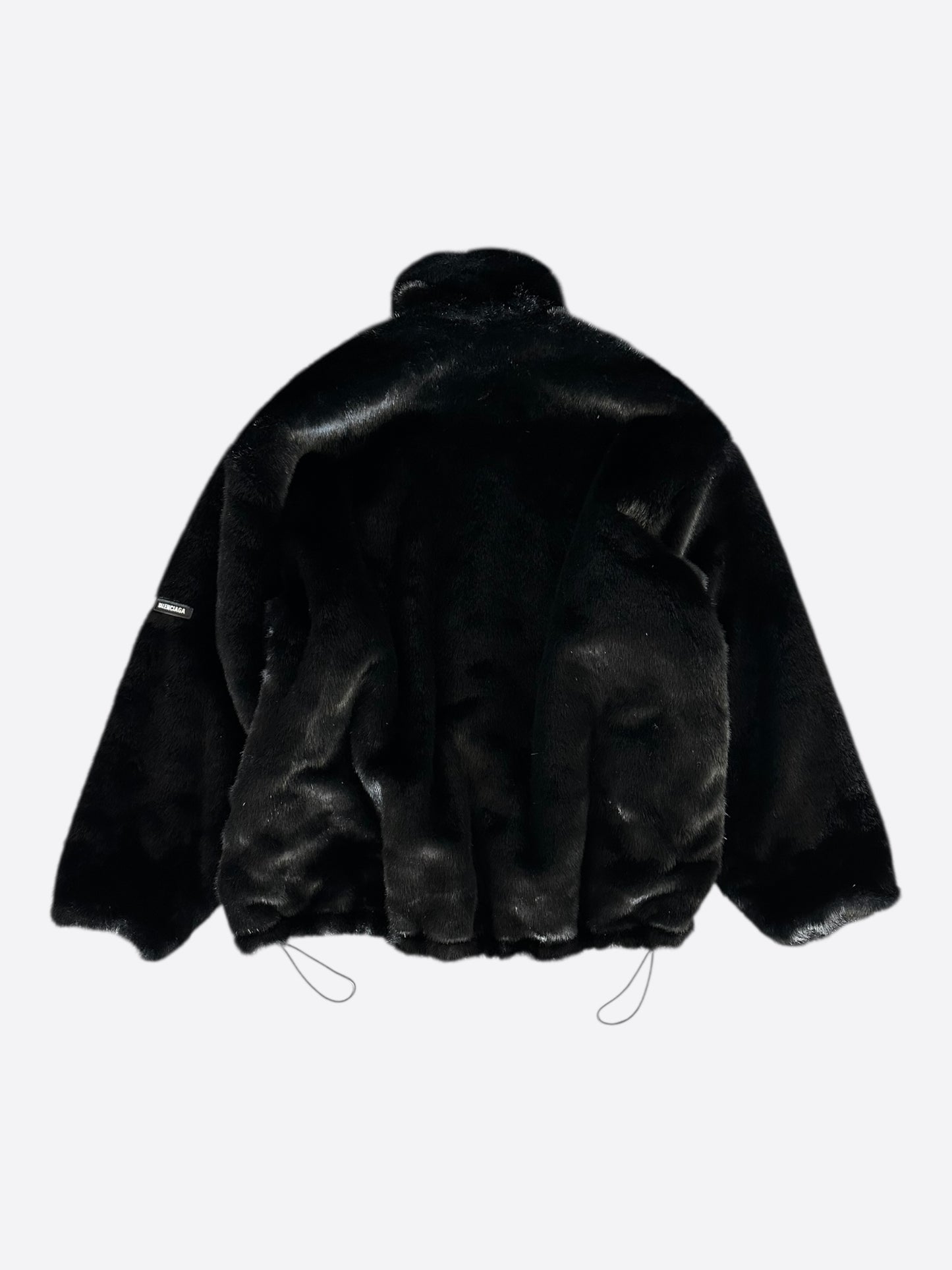 Balenciaga Black Faux Fur Quilted Jacket