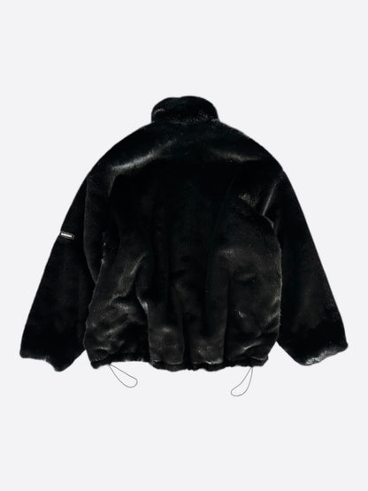 Balenciaga Black Faux Fur Quilted Jacket