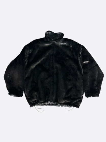 Balenciaga Black Faux Fur Quilted Jacket