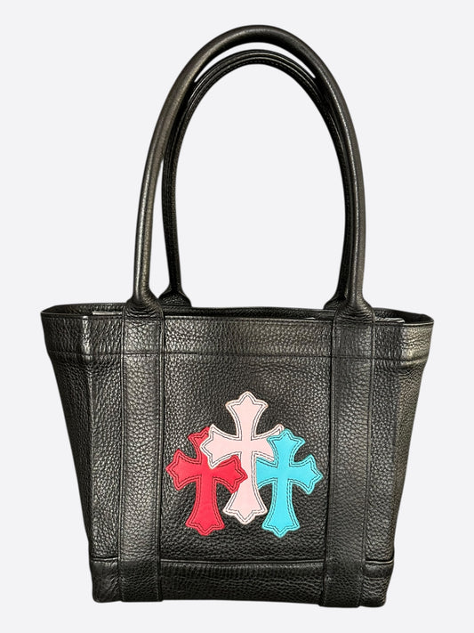 Chrome Hearts Black & Multicolor Cemetery Cross Patch Tote Bag