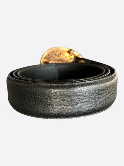 Chrome Hearts Black & Brass Oval Cross Belt