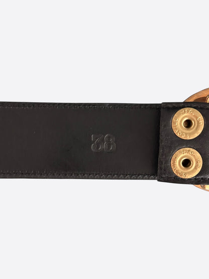 Chrome Hearts Black & Brass Oval Cross Belt