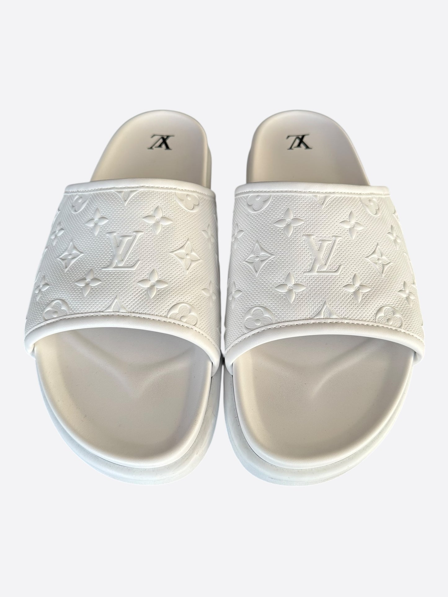 Louis Vuitton White Monogram Miami Mules