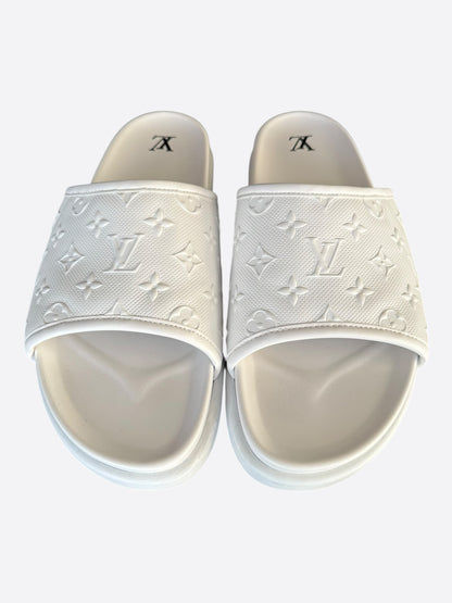 Louis Vuitton White Monogram Miami Mules