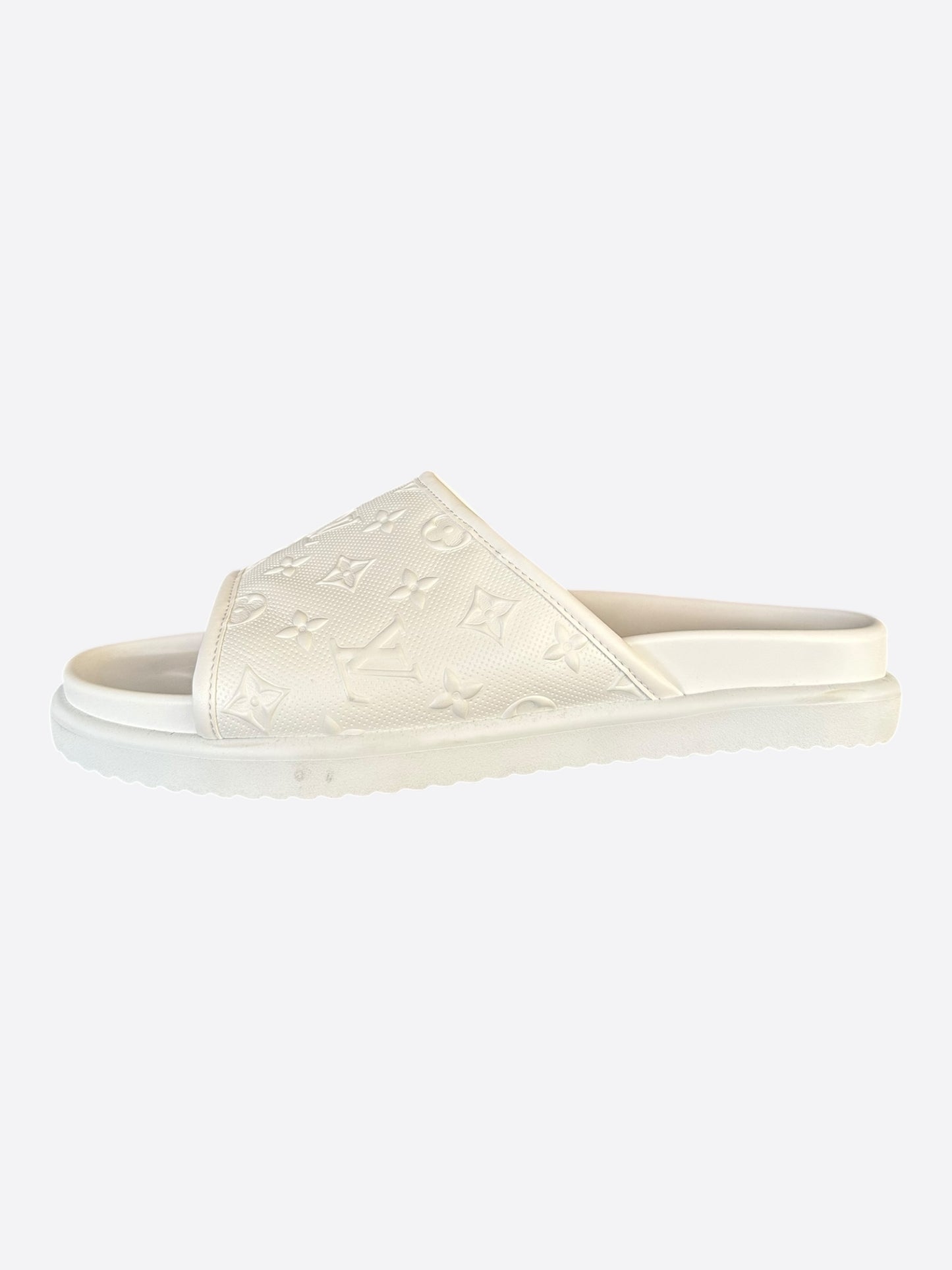 Louis Vuitton White Monogram Miami Mules