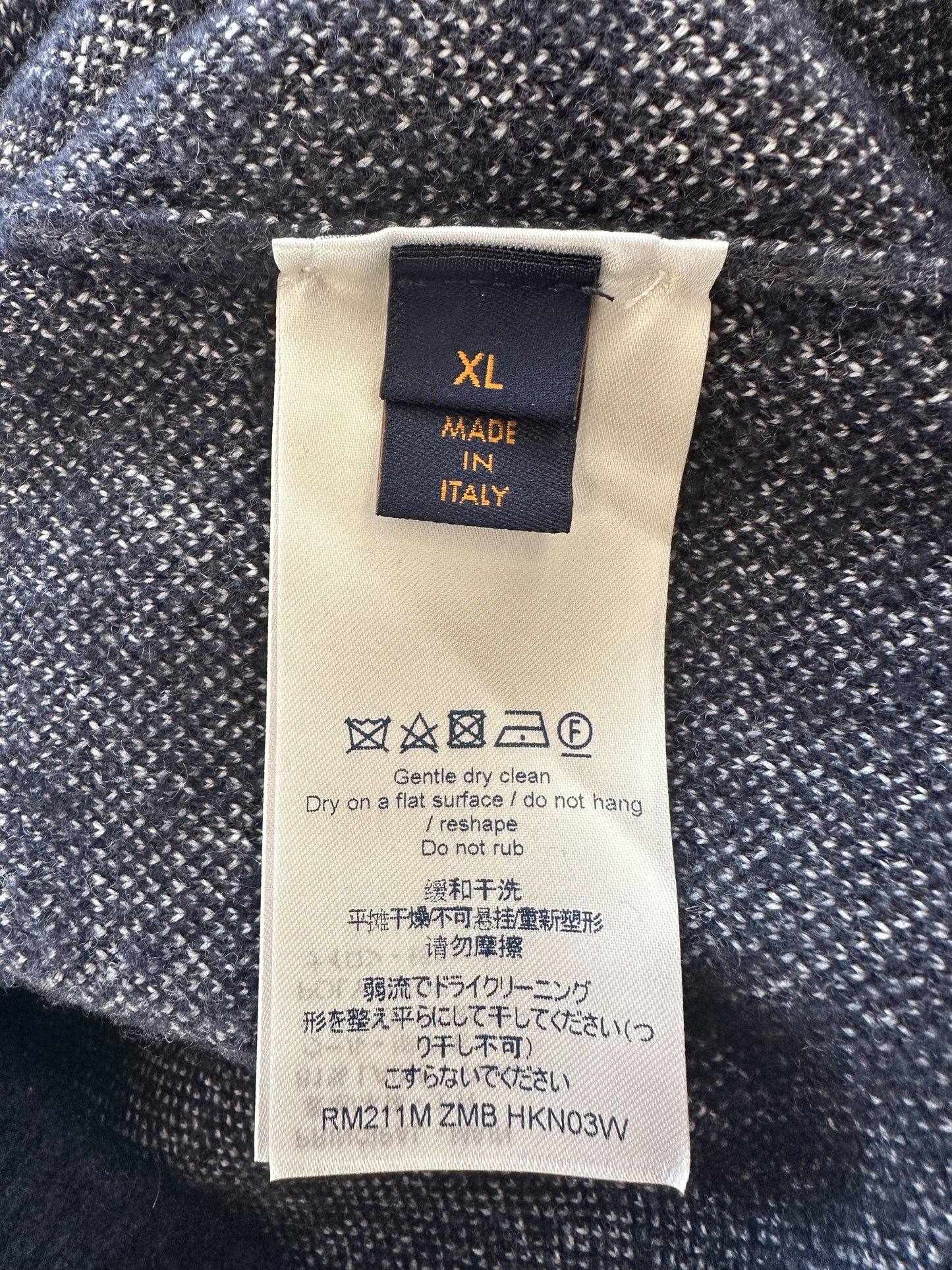 Louis Vuitton Navy Distressed Monogram Sweater