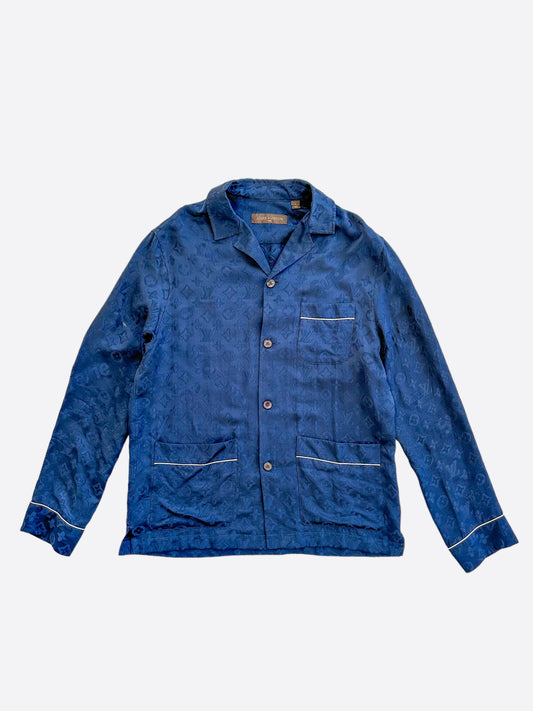 Louis Vuitton Supreme Blue Monogram Pajama Shirt