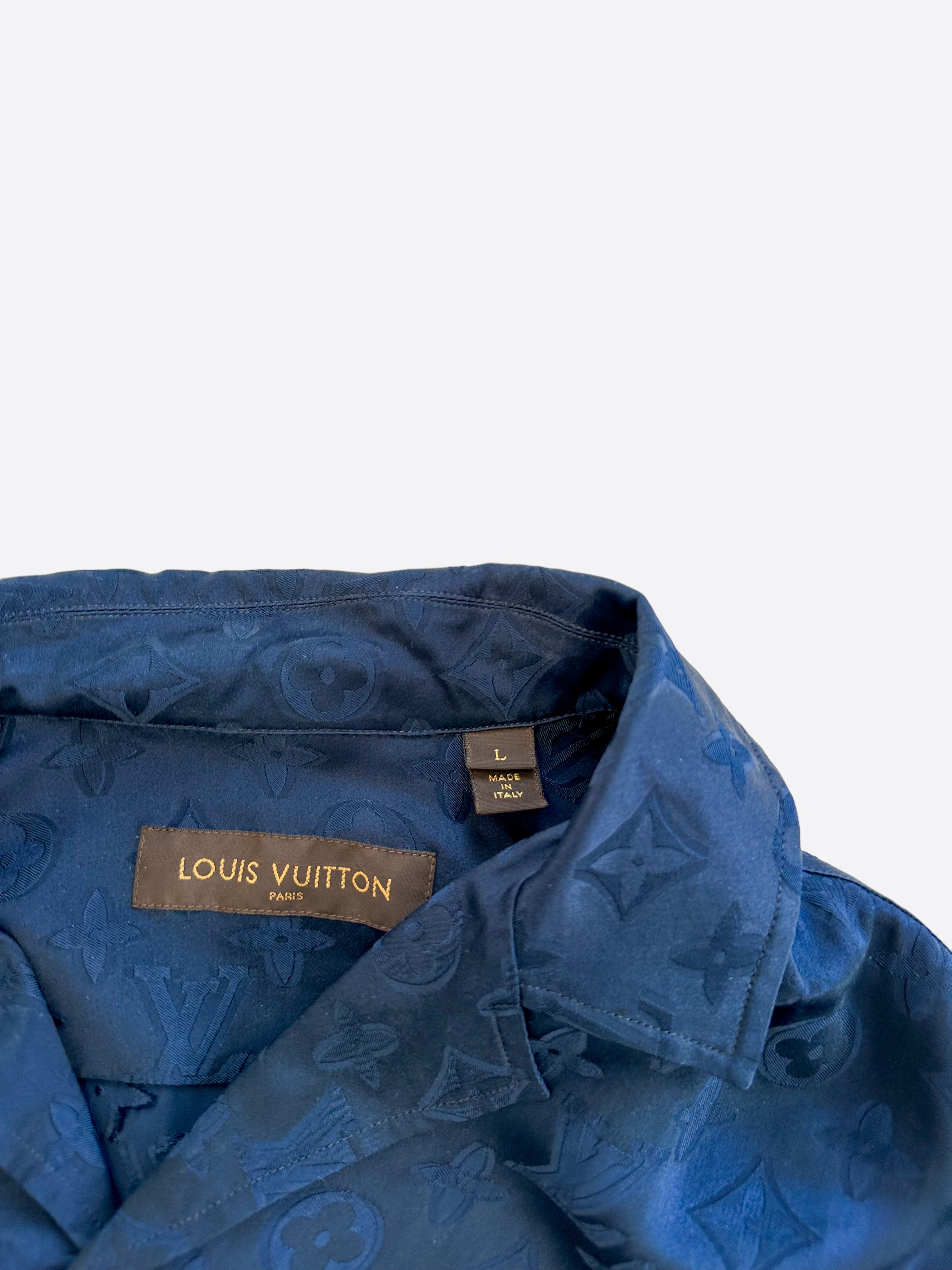 Louis Vuitton Supreme Blue Monogram Pajama Shirt – Savonches