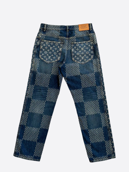 Louis Vuitton Nigo Blue Monogram Baggy Jeans