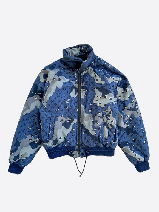 Louis Vuitton Blue Camouflage Monogram Reversible Jacket