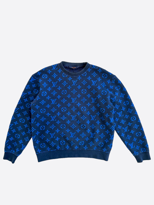 Louis Vuitton Blue Monogram Jacquard Sweater