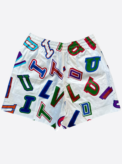 Louis Vuitton NBA White Multicolor Letter Shorts