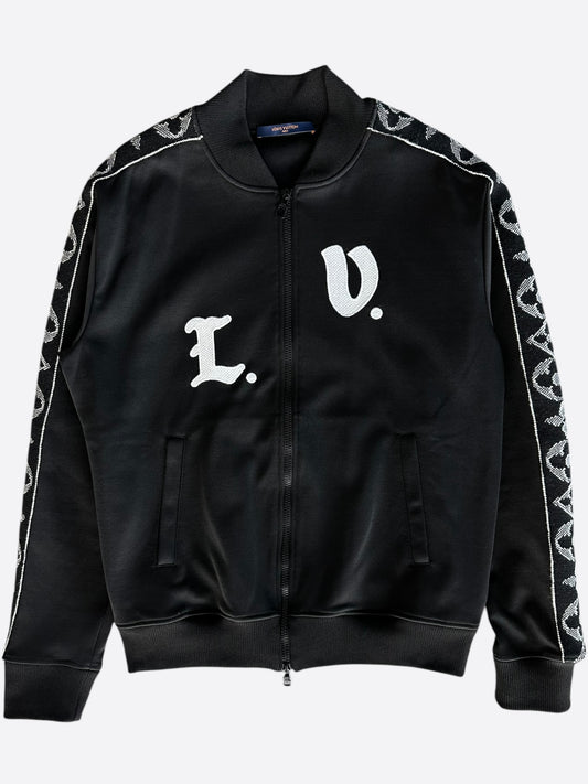 Louis Vuitton Black & White Flowers Track Jacket