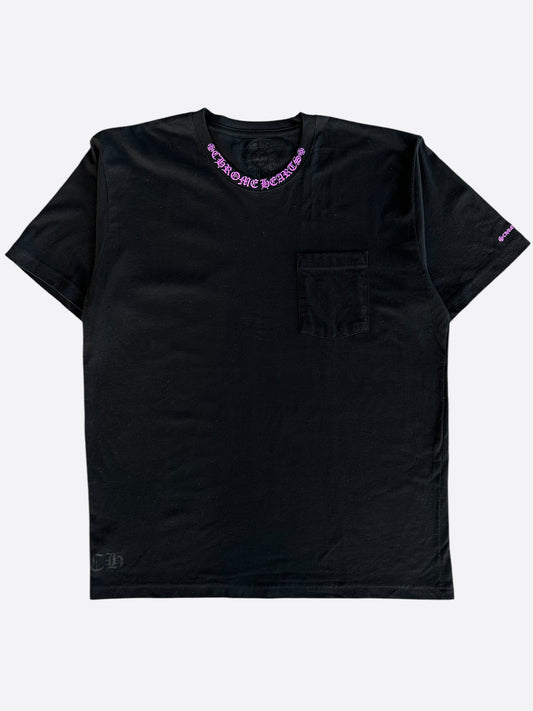 Chrome Hearts Black & Purple Neck Logo T-Shirt