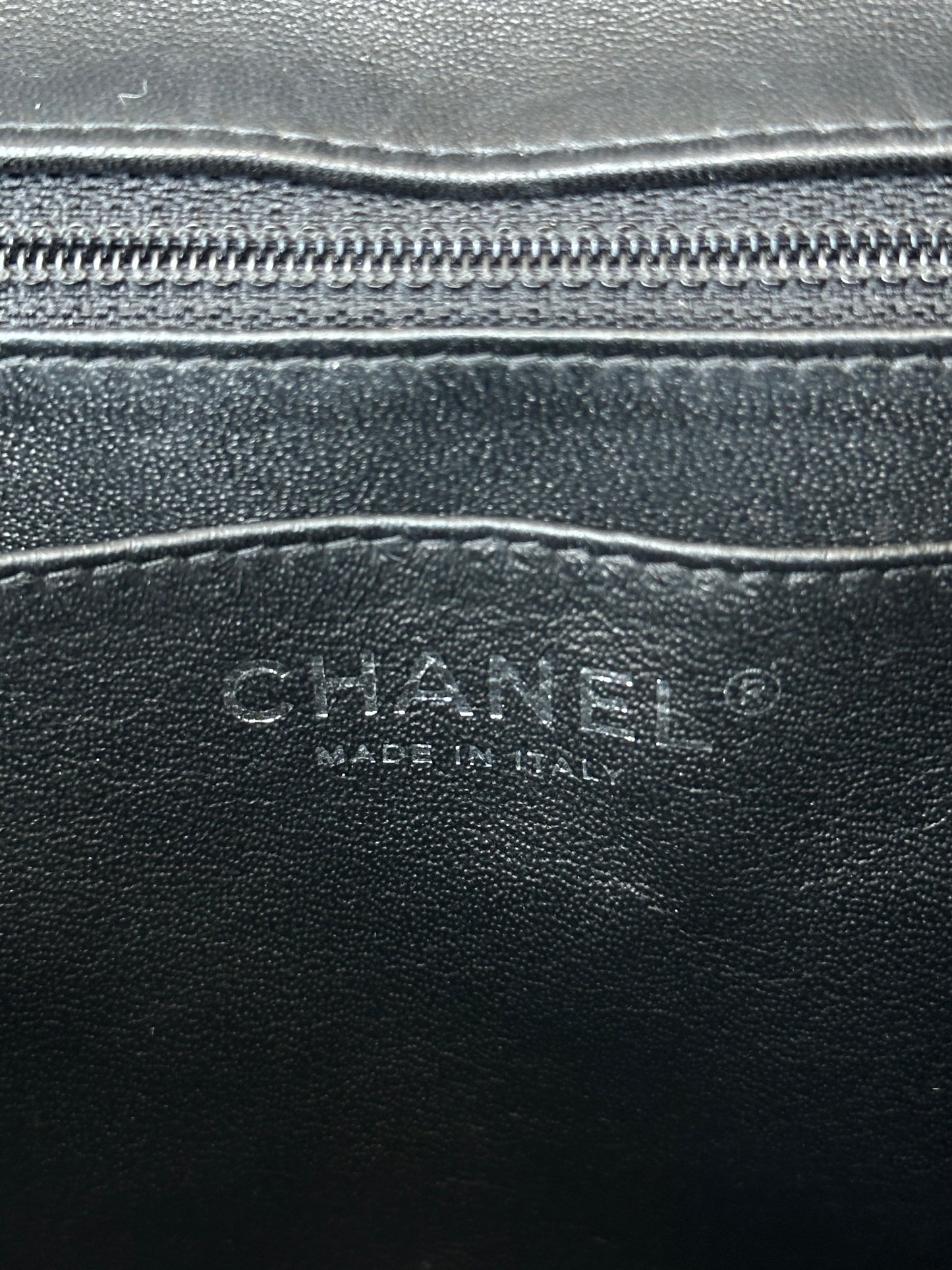 Chanel Black Patent Quilted Jumbo Flap Bag