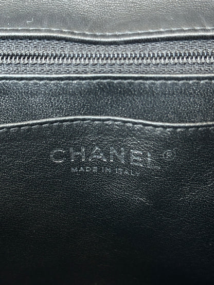 Chanel Black Patent Quilted Jumbo Flap Bag