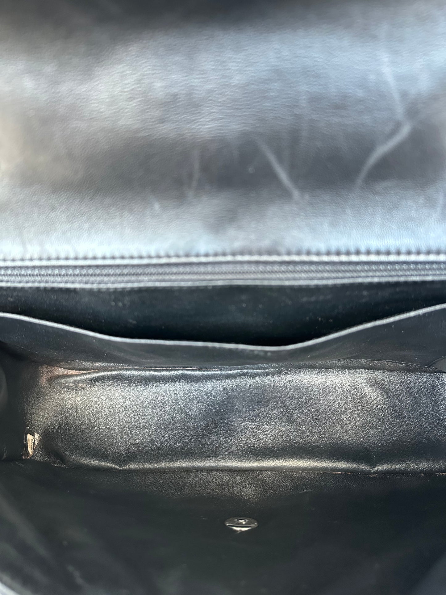 Chanel Black Patent Quilted Jumbo Flap Bag