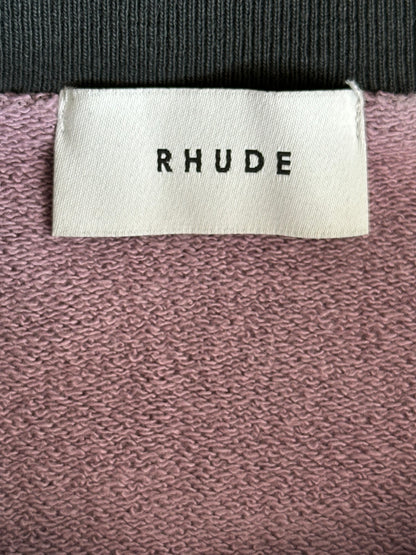 Rhude White & Pink Logo Panel Sweater