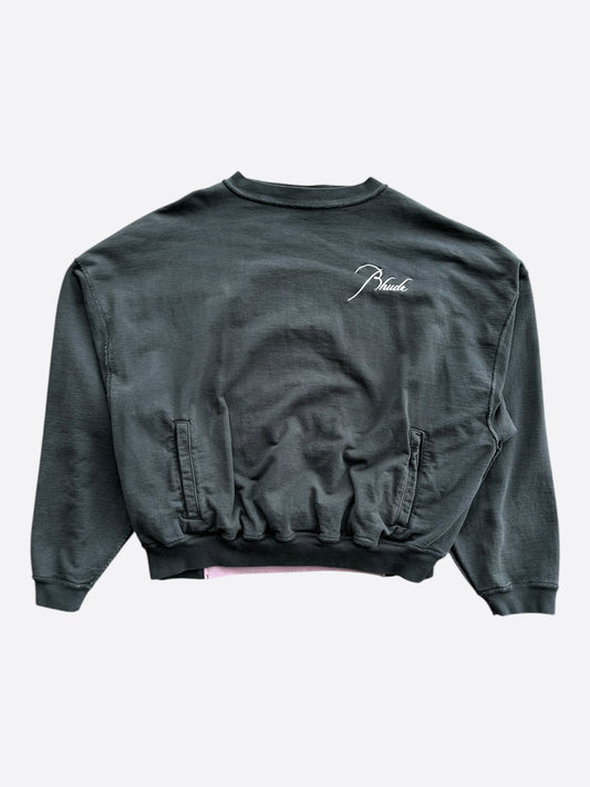 Rhude White & Pink Logo Panel Sweater