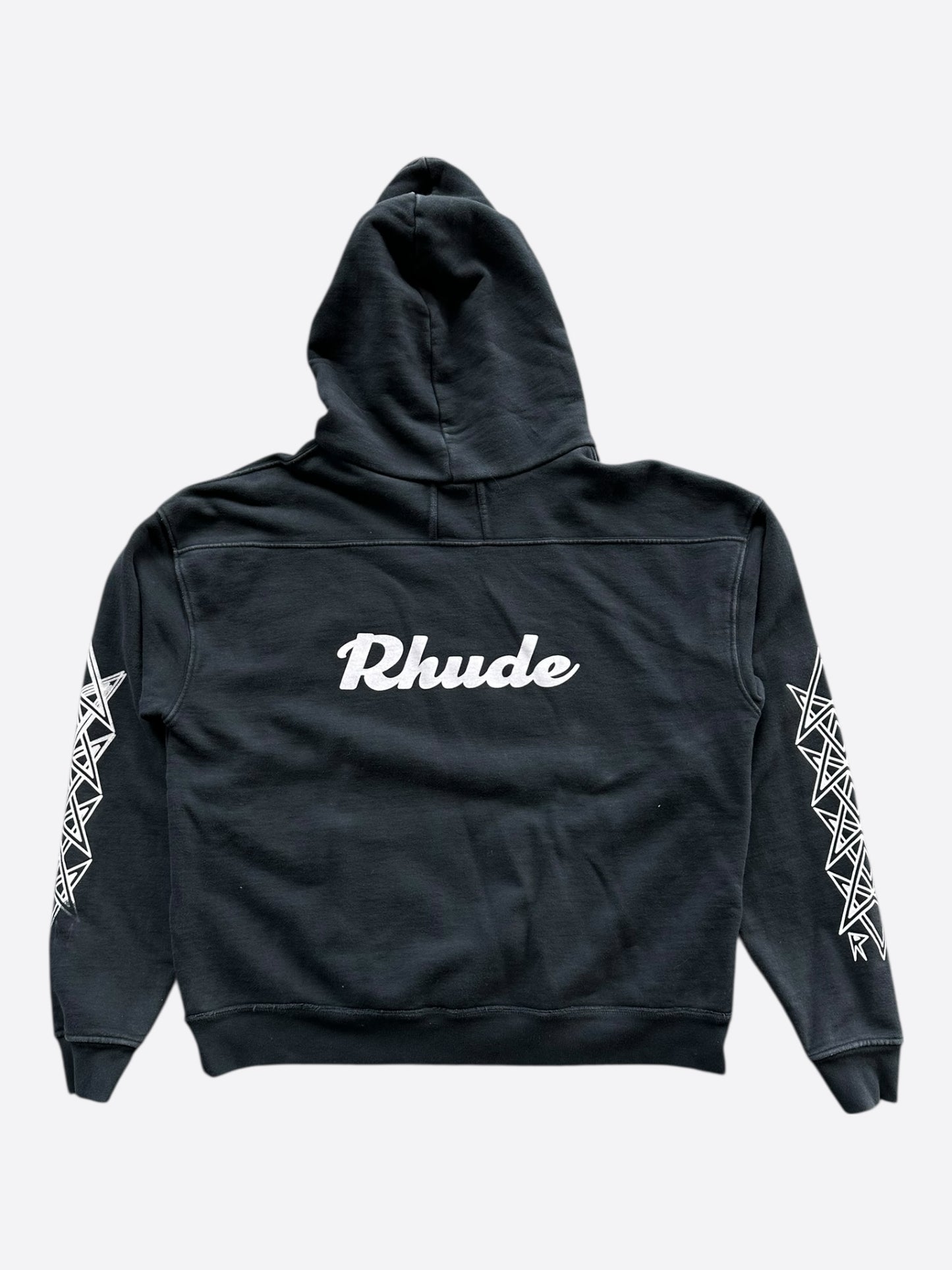 Rhude Black & White Falling For You Logo Hoodie