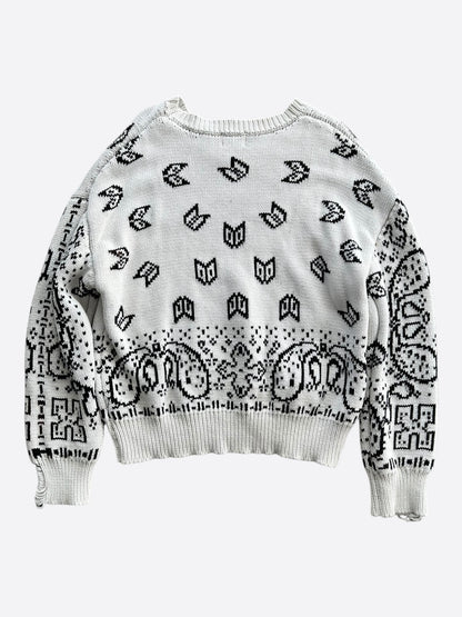 Rhude White & Black Paisley Knitted Sweater