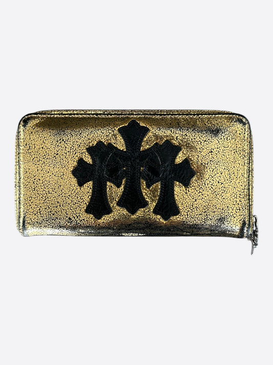Chrome Hearts Gold & Black Triple Cross Patch Wallet