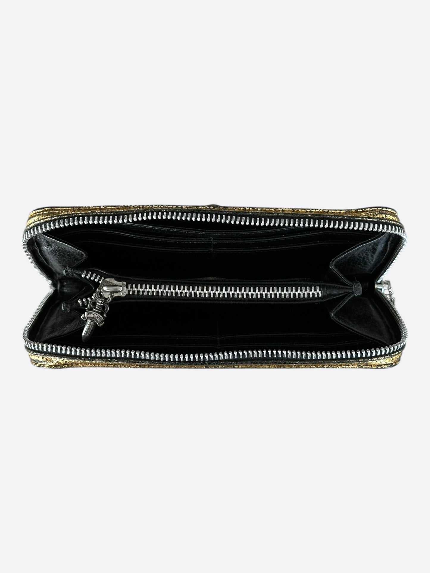 Chrome Hearts Gold & Black Triple Cross Patch Wallet