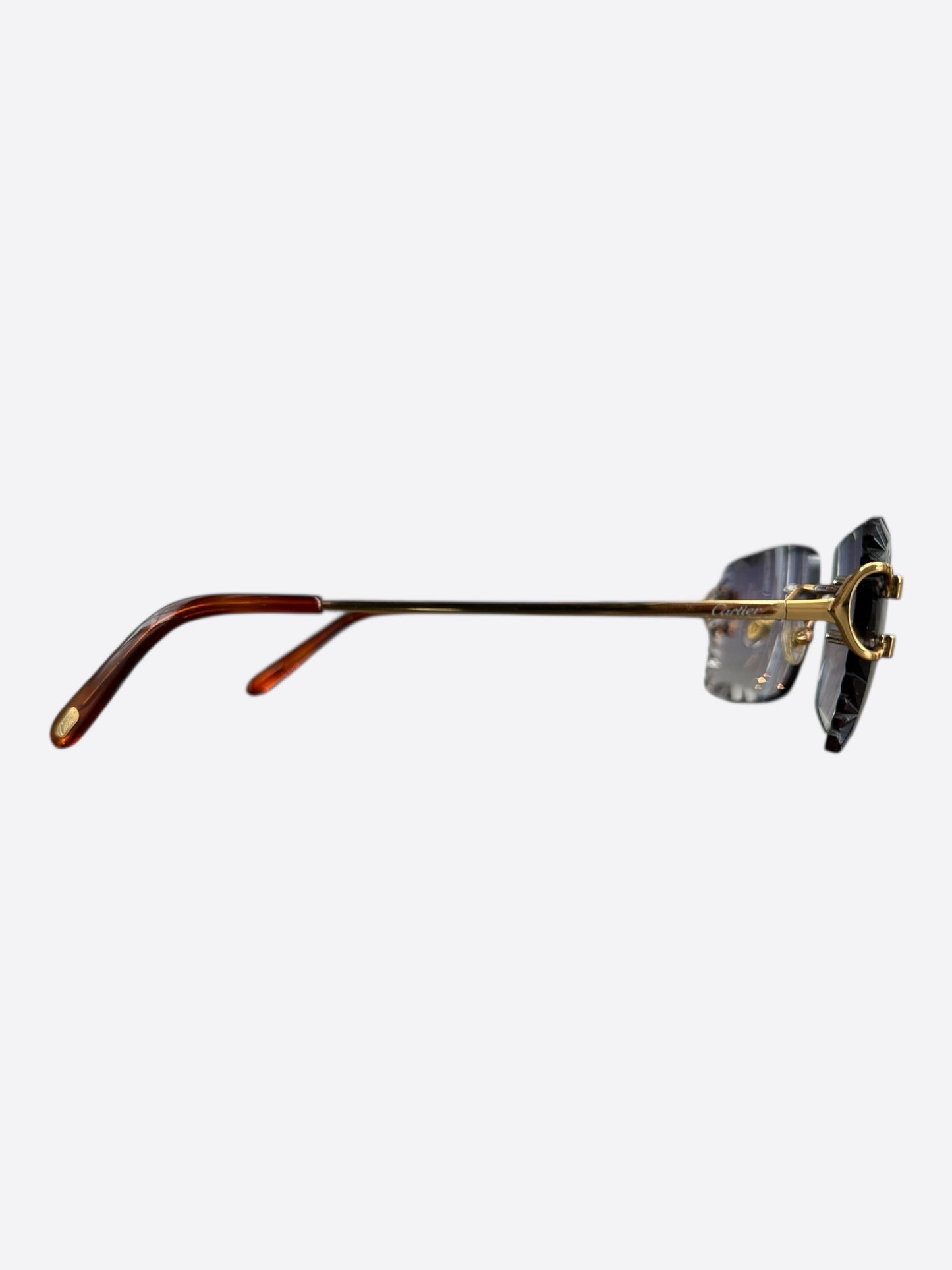 Cartier Grey Lens Gold Metal Sunglasses
