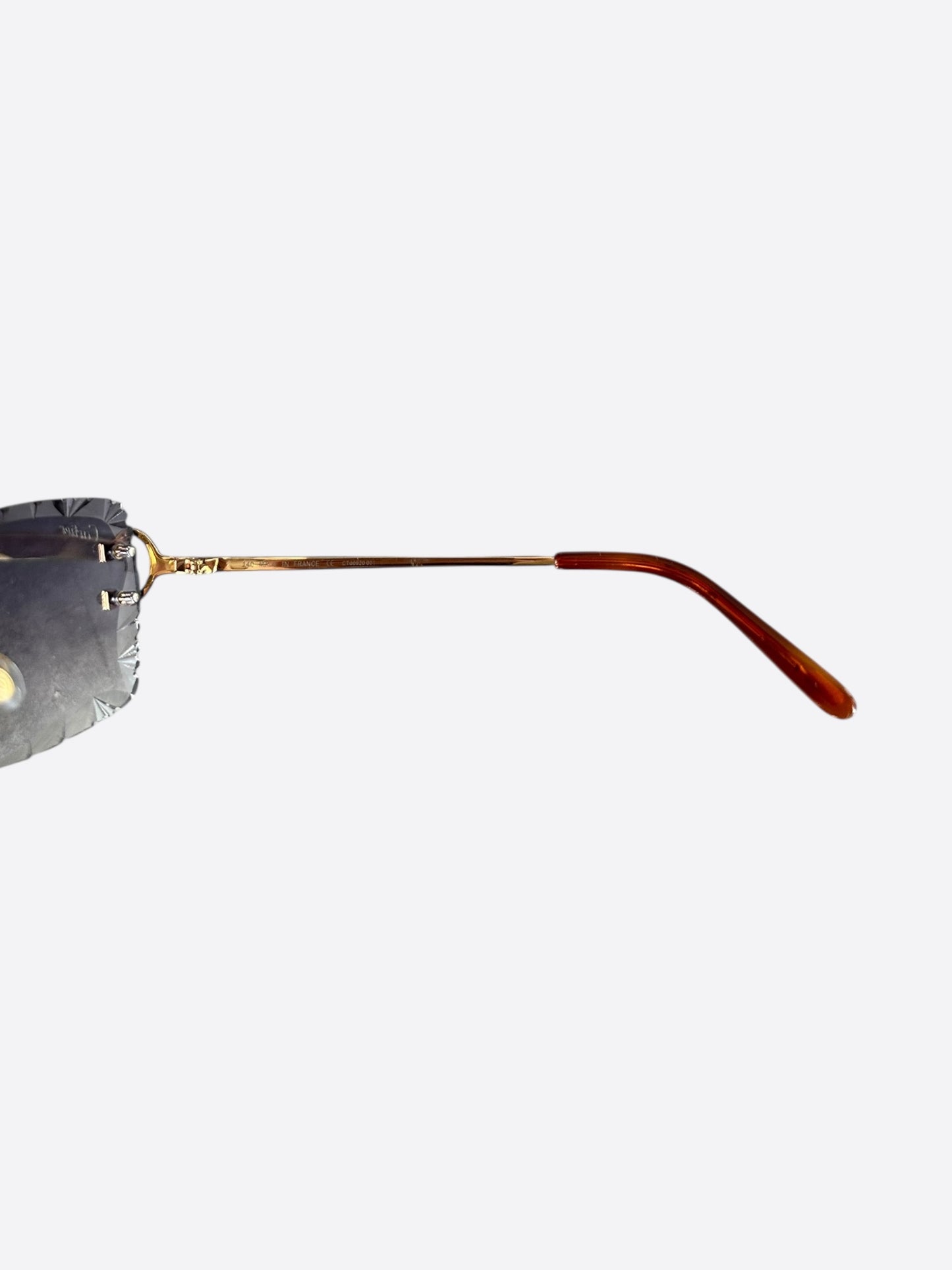 Cartier Grey Lens Gold Metal Sunglasses