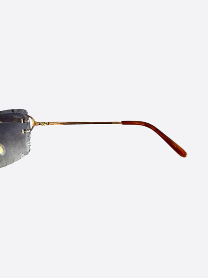 Cartier Grey Lens Gold Metal Sunglasses