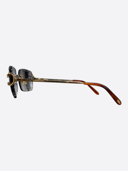 Cartier Grey Lens Gold Metal Sunglasses