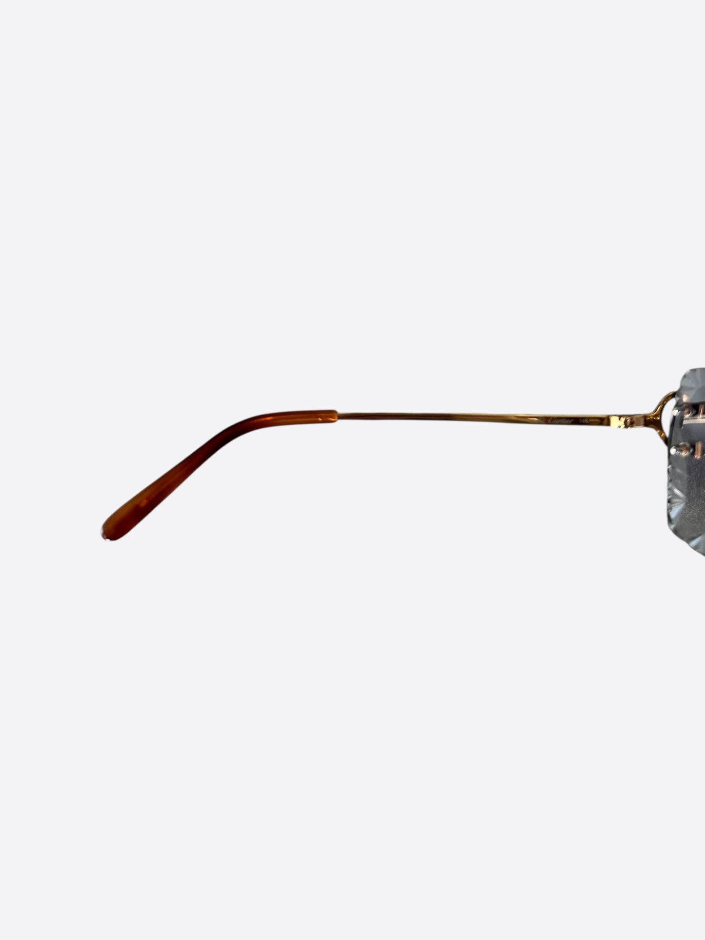 Cartier Grey Lens Gold Metal Sunglasses