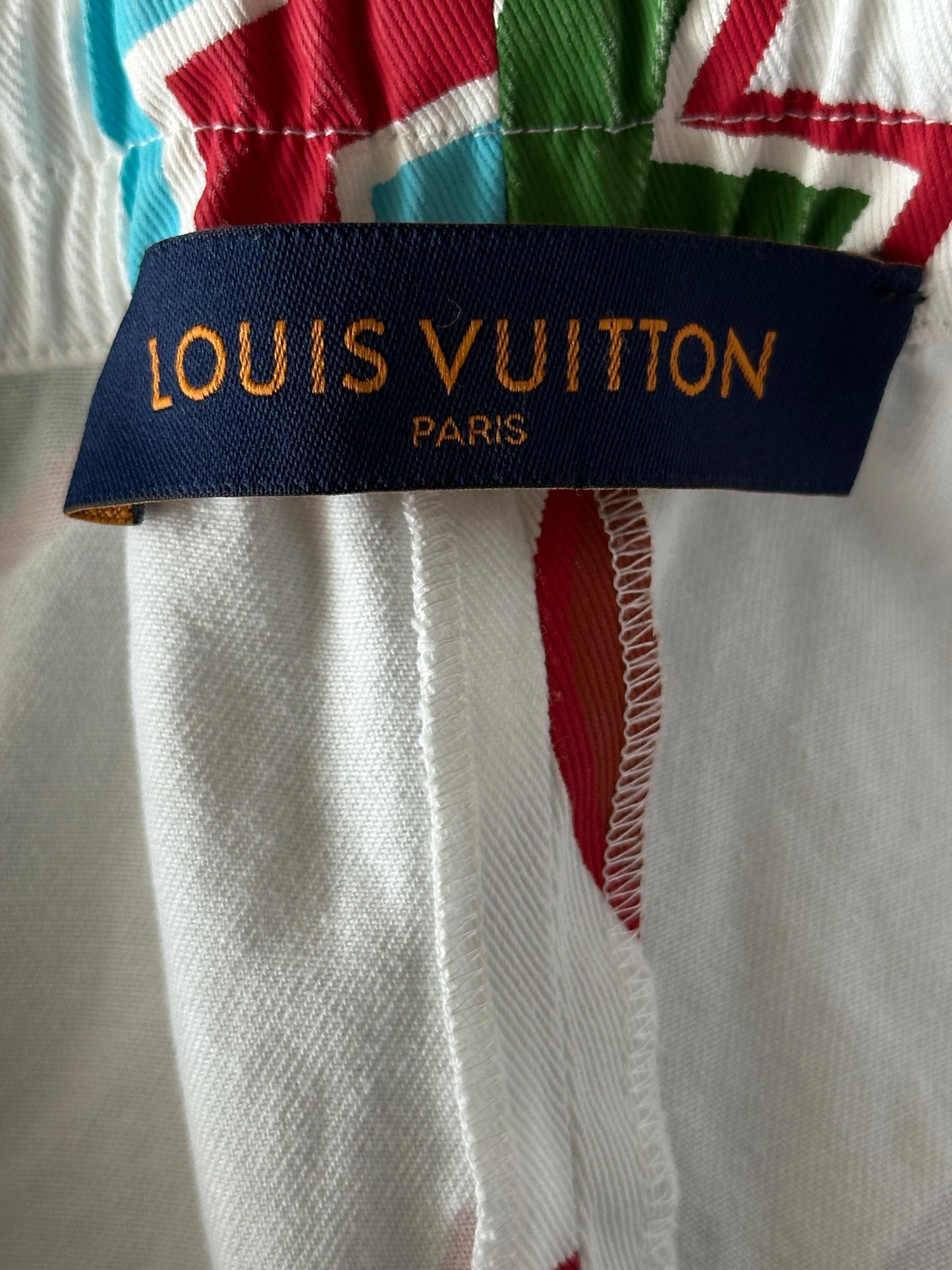 Louis Vuitton NBA White Multicolor Letter Shorts