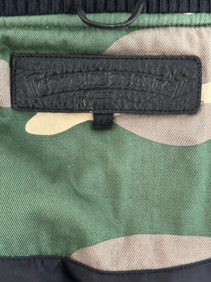 Chrome Hearts Green Camouflage Sex Records Bomber Jacket