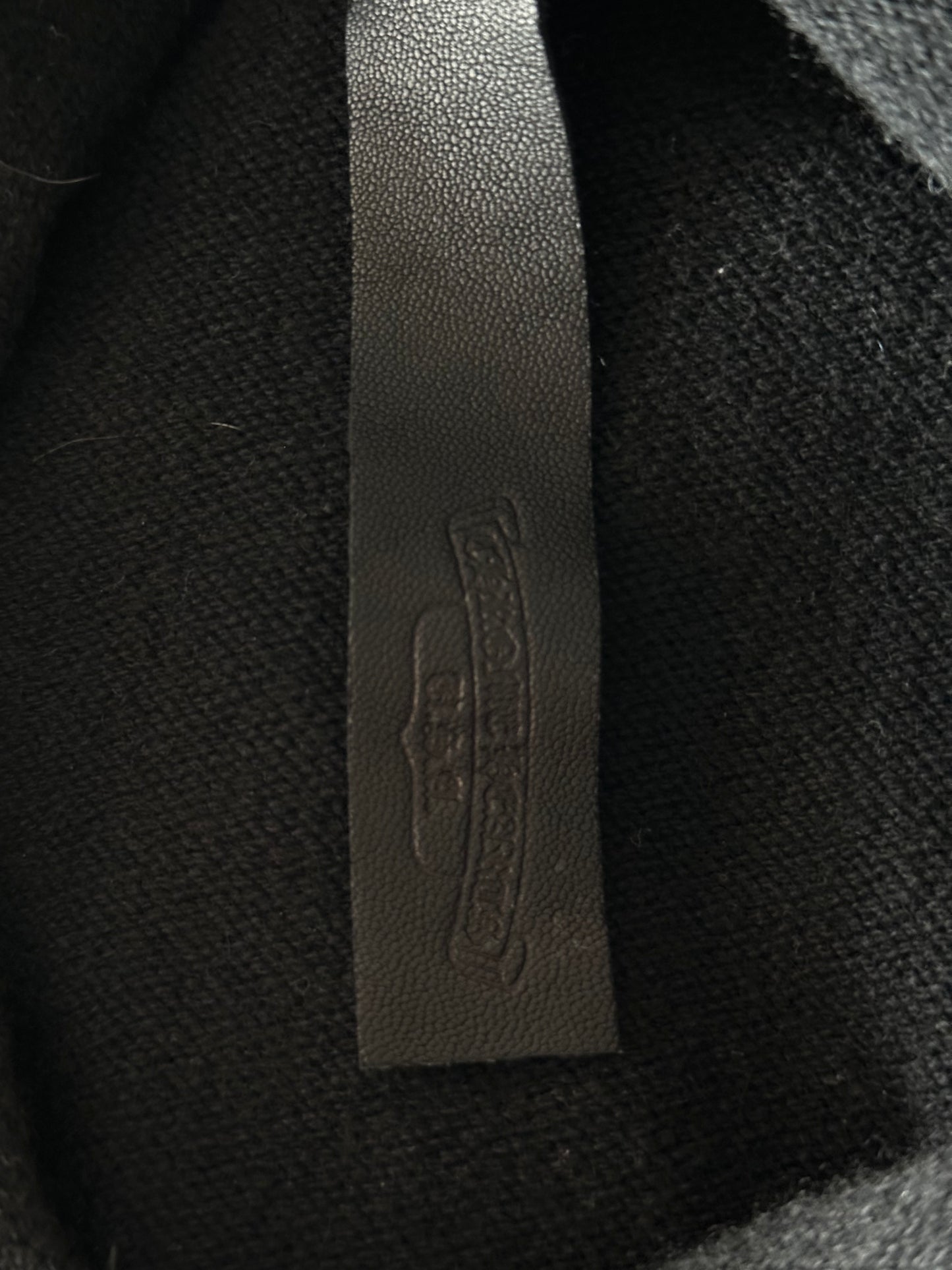 Chrome Hearts Black & White Leather Triple Cross Patch Cashmere Hoodie