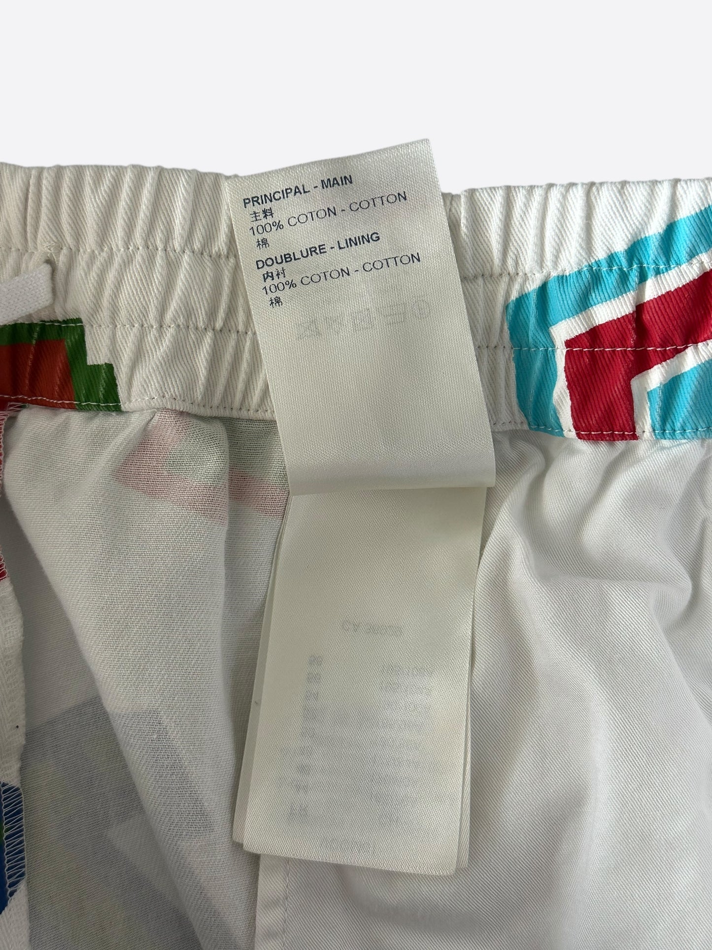 Louis Vuitton NBA White Multicolor Letter Shorts