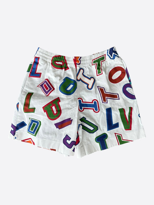 Louis Vuitton NBA White Multicolor Letter Shorts