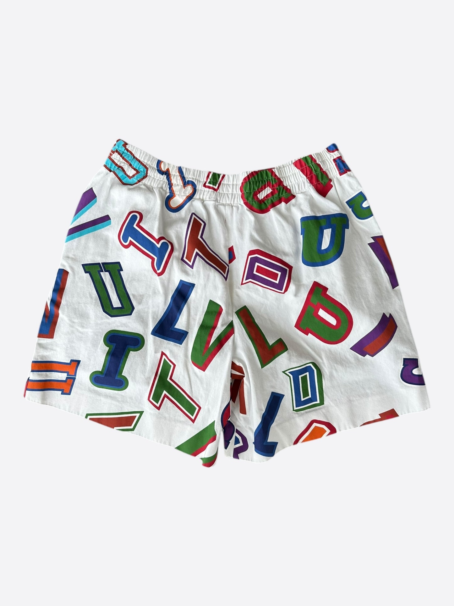 Louis Vuitton NBA White Multicolor Letter Shorts