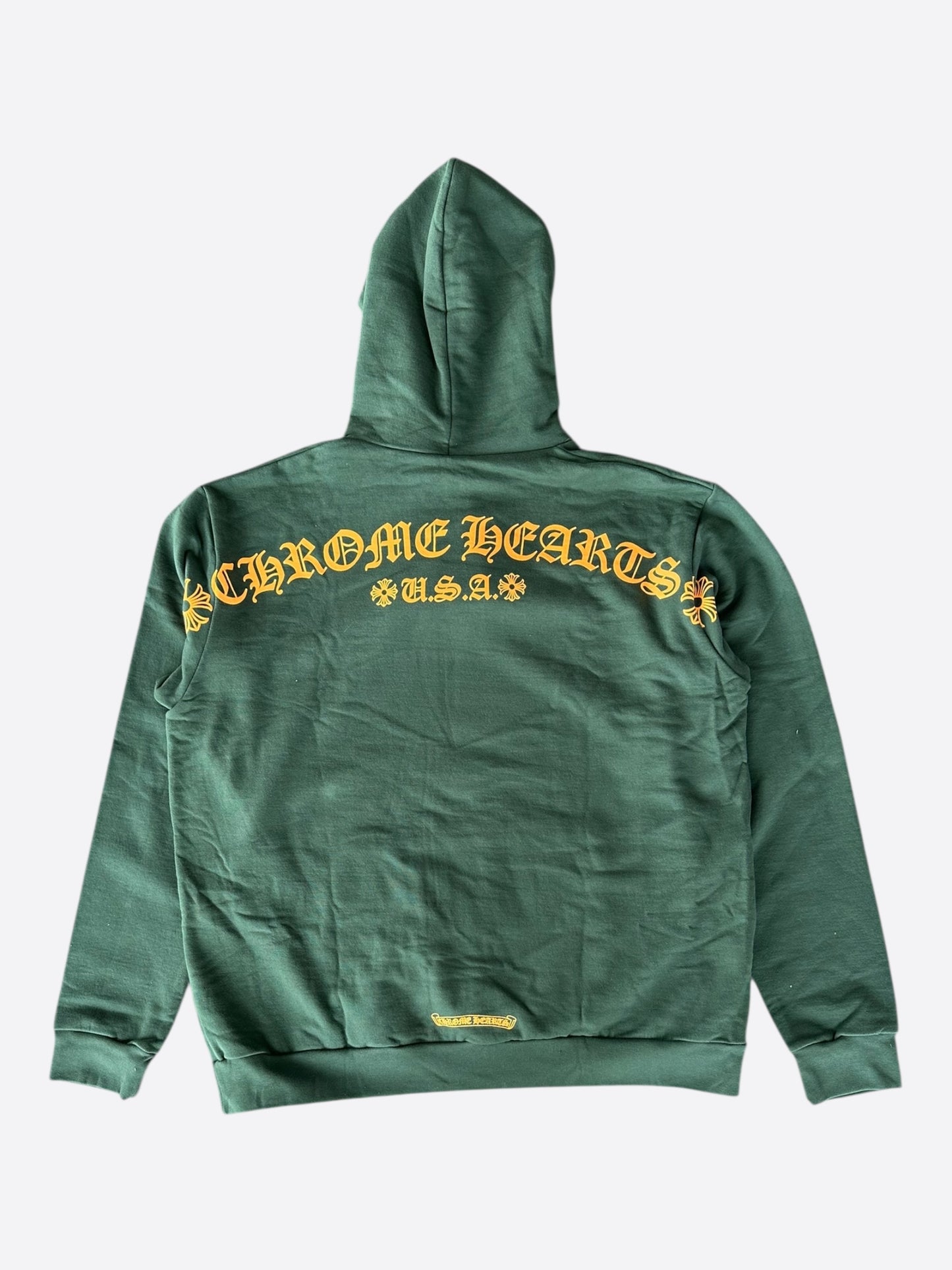 Chrome Hearts Green & Yellow T-Bar Logo Hoodie