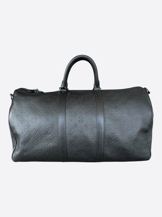 Louis Vuitton Black Monogram Shadow Keepall 50