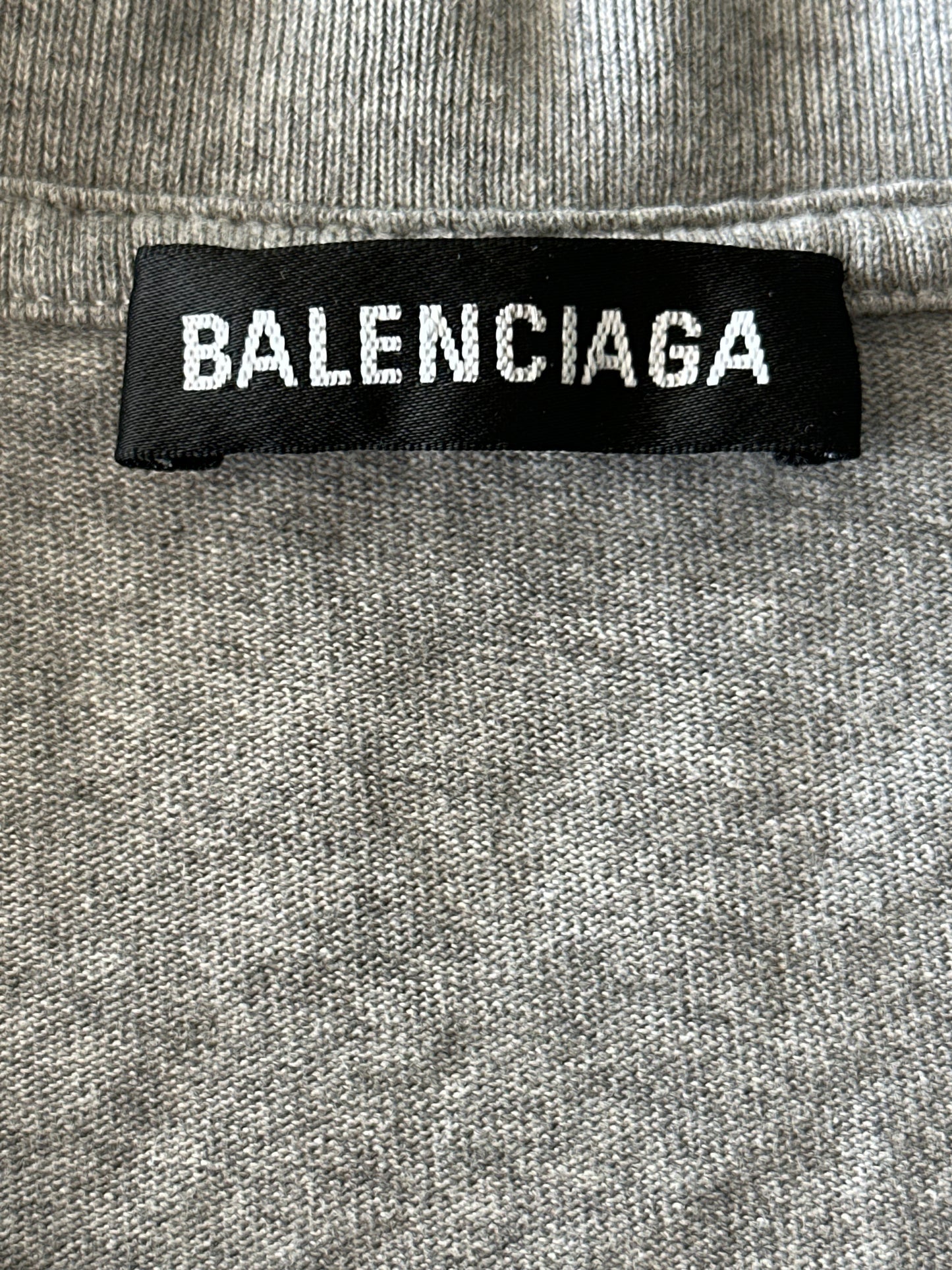 Balenciaga Grey & Black Logo T-Shirt