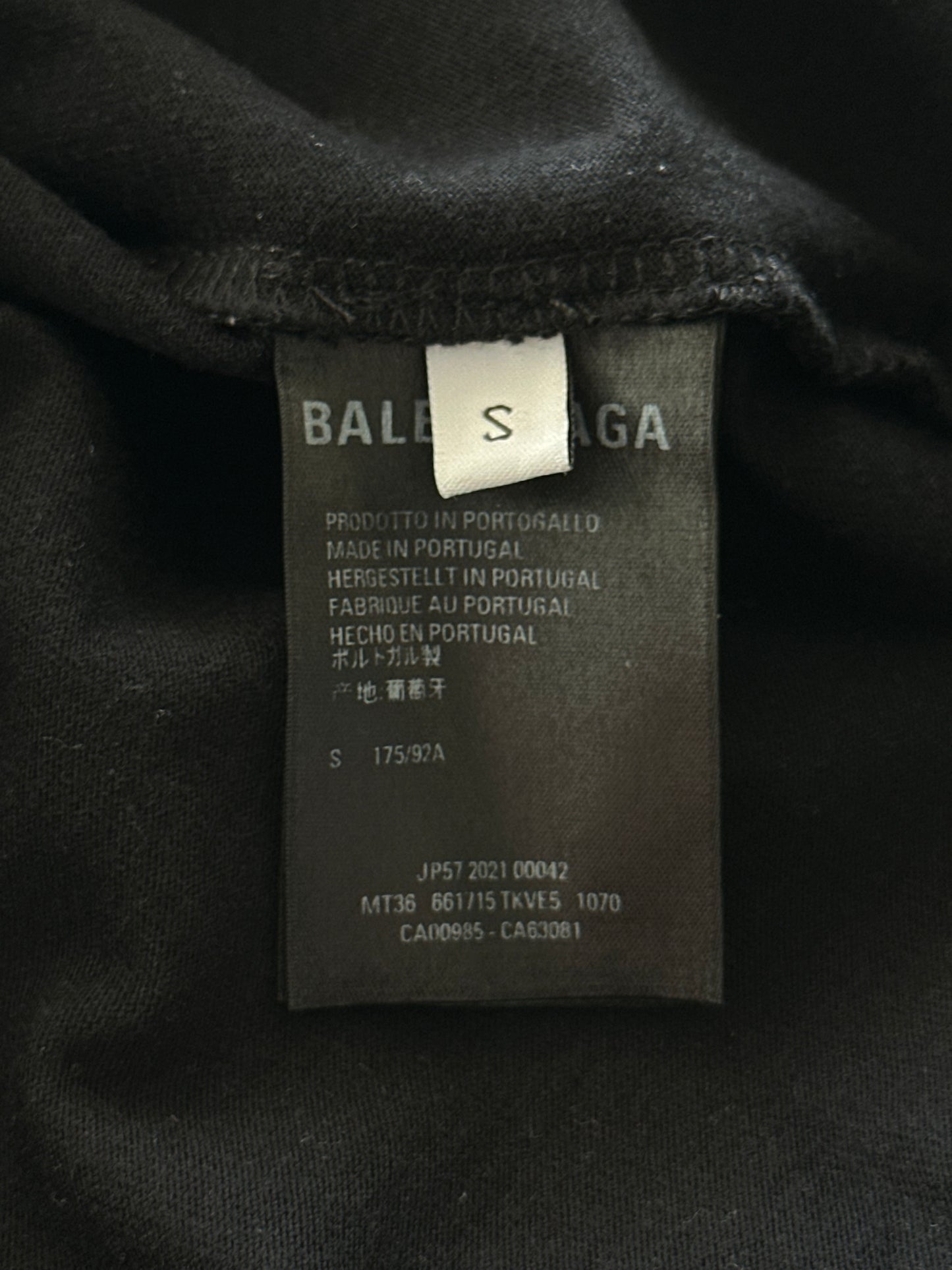 Balenciaga Black & White Waterfall Logo T-Shirt