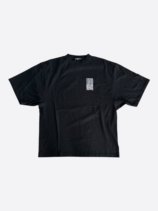 Balenciaga Black & White Waterfall Logo T-Shirt