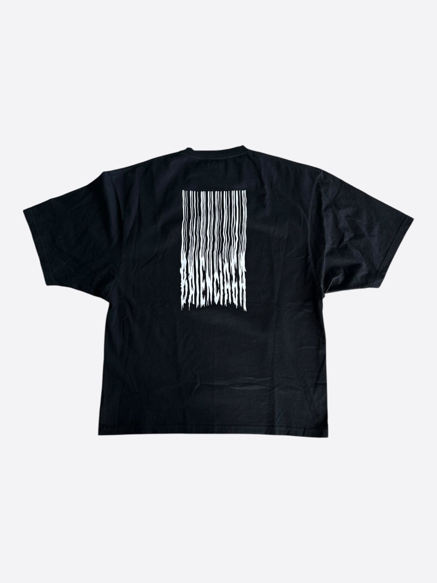 Balenciaga Black & White Waterfall Logo T-Shirt