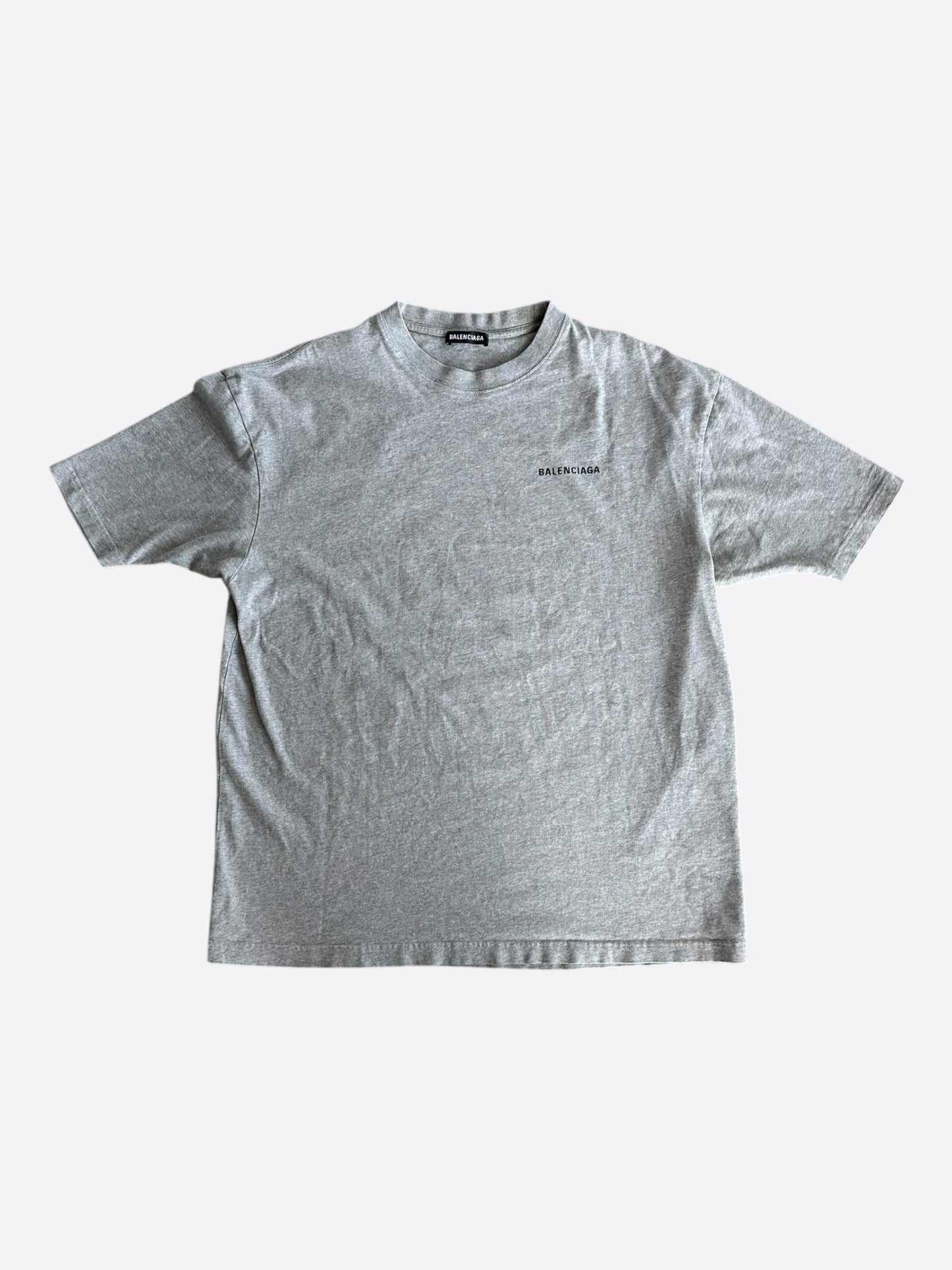 Balenciaga Grey & Black Logo T-Shirt