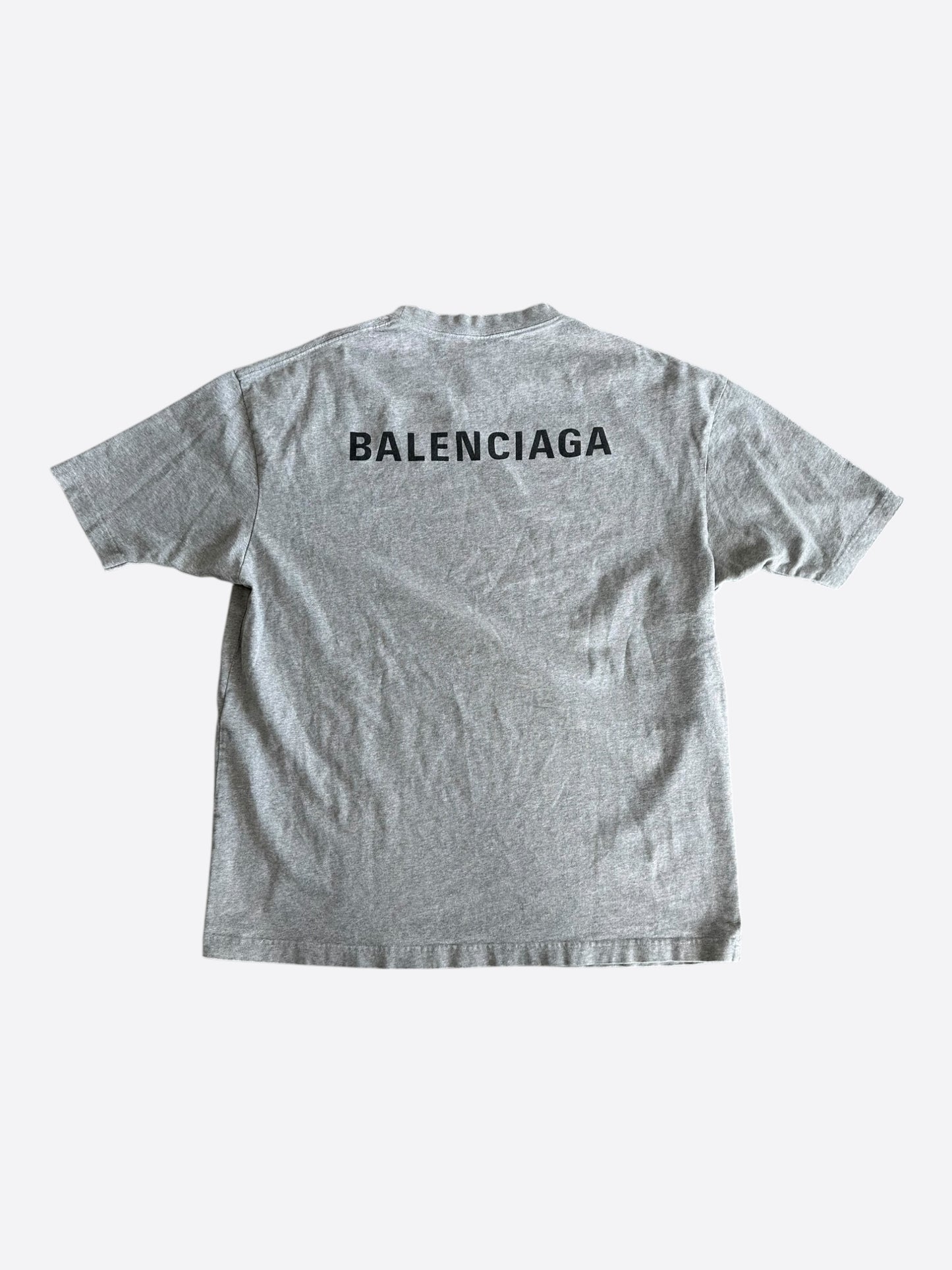 Balenciaga Grey & Black Logo T-Shirt