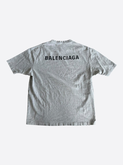 Balenciaga Grey & Black Logo T-Shirt
