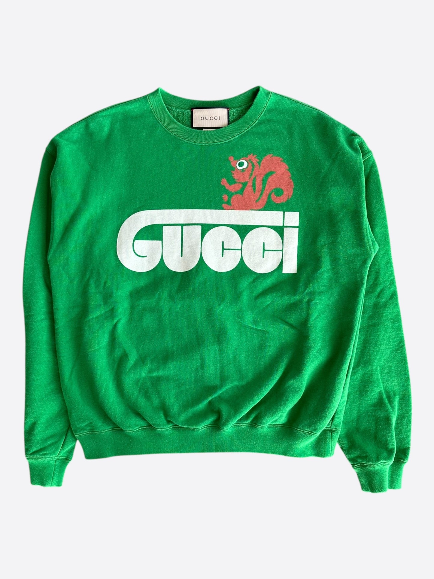 Gucci Green & White Squirrel Logo Sweater